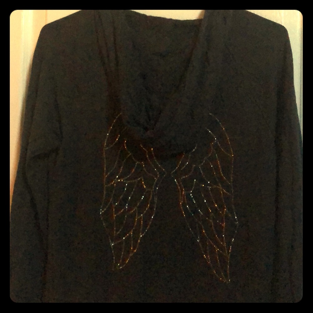 V.S. Zip Hoodie Rhinestone Angel Wing Size Small.